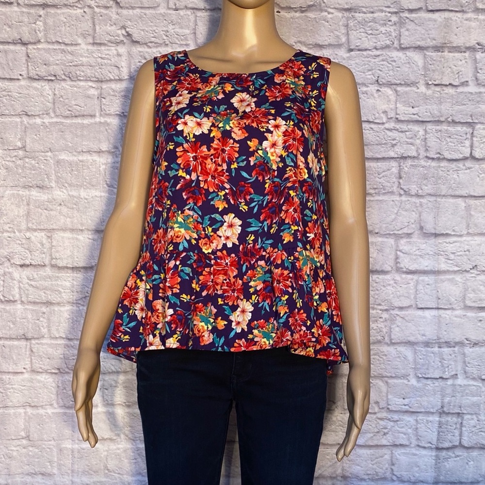 Floral Peplum Tank Top